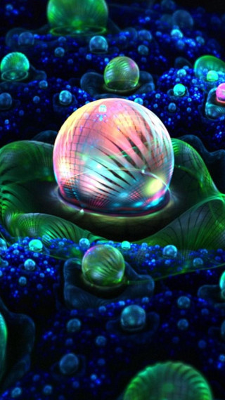 Colorful ball floating blue pond - elizabeth murray free wallpaper for mobile
