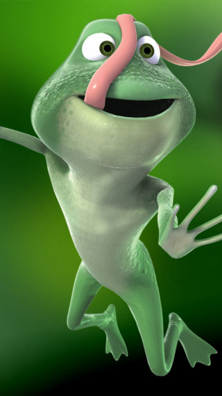 Cartoon frog tongue out 3d - figuration libre free wallpaper for mobile