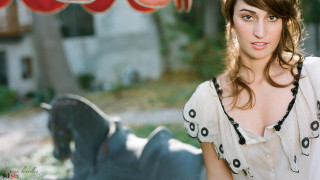 Woman white dress posing umbrella - leesha hannigan free wallpaper for desktop