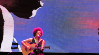 Woman pink hair guitar stage - stage free wallpaper