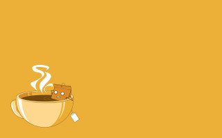 Coffee bread yellow background tag - a cup of coffee free wallpaper
