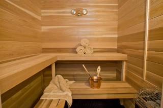Sauna wooden bench towels soaps - diffuse free wallpaper for desktop
