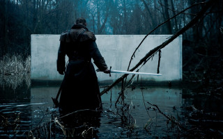 Man long coat sword water - dirk crabeth free wallpaper