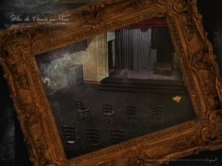 Mirror stage chairs curtain background - matte drawing free wallpaper