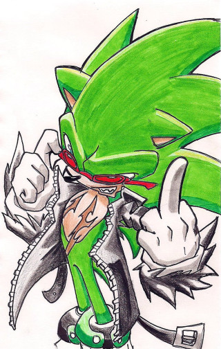 Green sonic punk concept art - punk free wallpaper