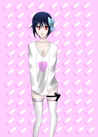 Woman aya goda knife pink - fullbody free wallpaper for mobile