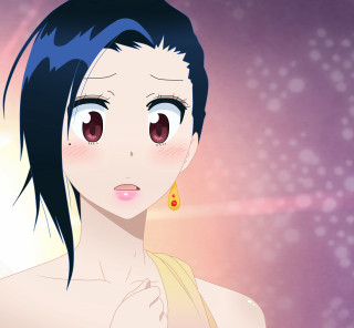 Blue haired woman yellow dress - a manga drawing free wallpaper for tablet