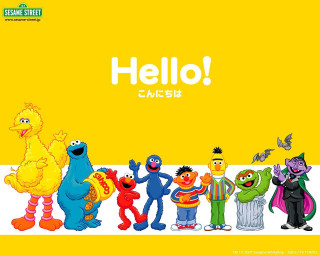Sesame street characters lined up - the bottom of the picture free wallpaper for desktop