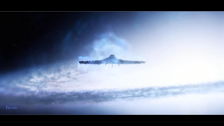 Jet flying cloudy sky smoke - mass effect free wallpaper