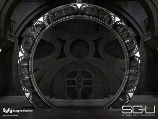 Futuristic building circular window entrance 2 - kinetic art free wallpaper