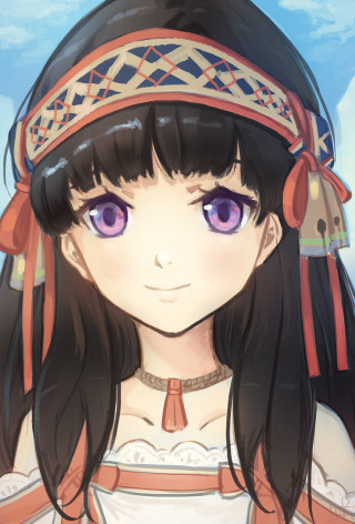 Girl black hair hat red - a hat free wallpaper for mobile