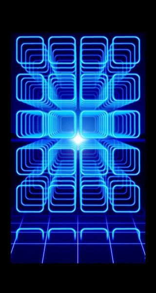 Blue abstract background square pattern - free neon wallpaper for mobile