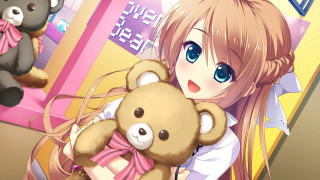 Girl holding teddy bear wall - a teddy bear in front free wallpaper