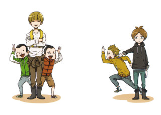 Group people white background cartoon 3 - a manga drawing free wallpaper for desktop