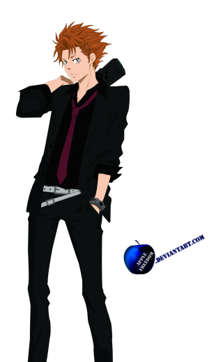 Red haired man knife blue - a blue heart free wallpaper