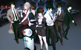 People robot city night group - aya goda free wallpaper for desktop