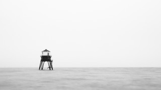 Lighthouse pier ocean foggy day - a foggy day free wallpaper