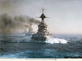 Battleship ocean smoke billowing middle - the middle of the ocean free wallpaper