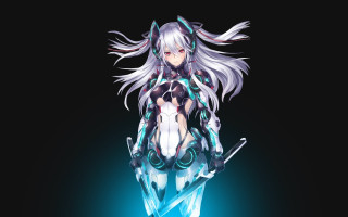 Futuristic woman sword glowing body - mecha free wallpaper for desktop