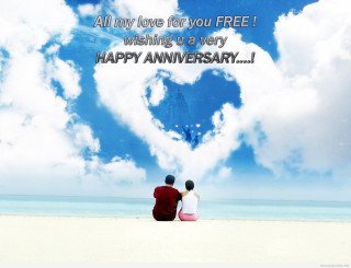 Beach heart cloud message people - romantic free wallpaper for desktop