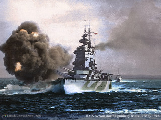Battleship ocean smoke painting artwork 3 - matte drawing free wallpaper
