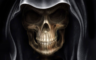 Skeleton hooded hood skull middle 2 - a skeleton free wallpaper