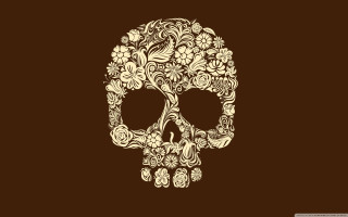 Skull flowers brown background artistic - earnst haeckel free wallpaper for desktop
