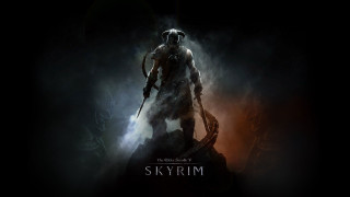 Man dark sword skyrim logo - his chest free wallpaper