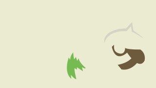 Cat green tail brown nose - gray background free wallpaper