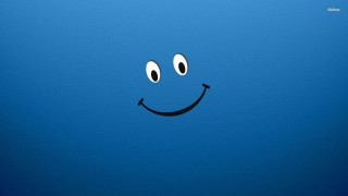 Blue background smiley face white - a smiley face free wallpaper