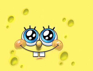 Cartoon big eyes smile yellow 2 - footprint free wallpaper