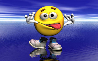 Smiley face arms legs water - a smiley face free wallpaper