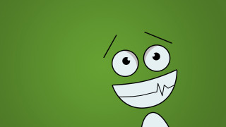 Green cartoon face heartbeat eyes - a cartoon face free wallpaper