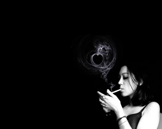 Woman smoking heart shaped smokestack - a woman smoking free wallpaper