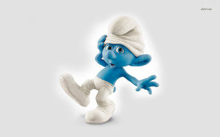 Blue white cartoon character hat - a shadow free wallpaper