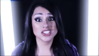 Surprised woman long black hair - perfect face free wallpaper