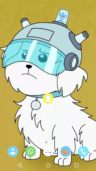 Cartoon dog hat headphones yellow - a cartoon dog free wallpaper for mobile