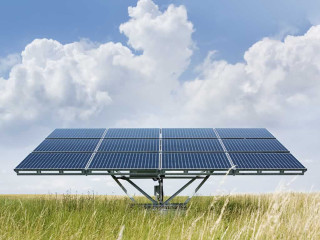 Solar panel field cloudy sky - solar free wallpaper