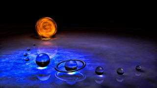 Group of objects on table - object in the middle free wallpaper