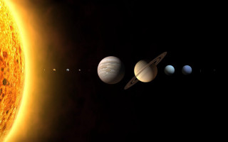 Solar system four planets sun - solar free wallpaper