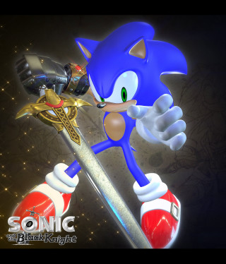 Sonic character sword dark background - a gold star free wallpaper