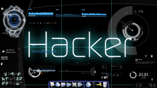 Computer screen hackr clock sound - dark background free wallpaper for desktop