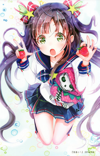 Girl skullface strawberry star anime - remodernism free wallpaper for mobile