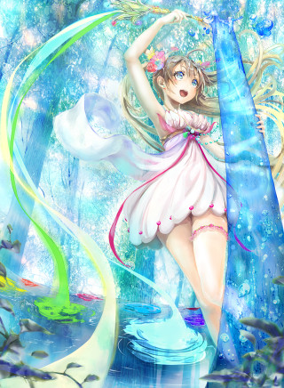 Girl water dress bubble ocean - her arm free wallpaper for mobile