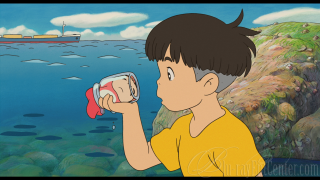 Boy holding soda painting boat - ghibli free wallpaper