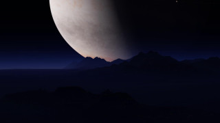Night mountain plane moon cloudy - over a mountain range free wallpaper for desktop