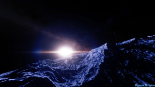 Bright light mountain range night - the mountain free wallpaper
