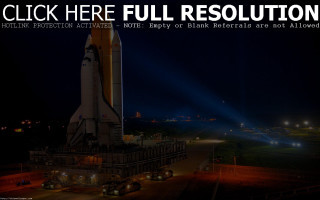 Large rocket museum night background - atmospheric free wallpaper