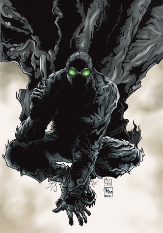 Creature green eyes gun drawing - eddie mendoza free wallpaper for mobile