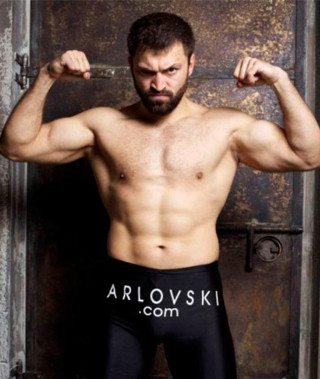 Bearded man shirtless arms up - daryush shokof free wallpaper for mobile